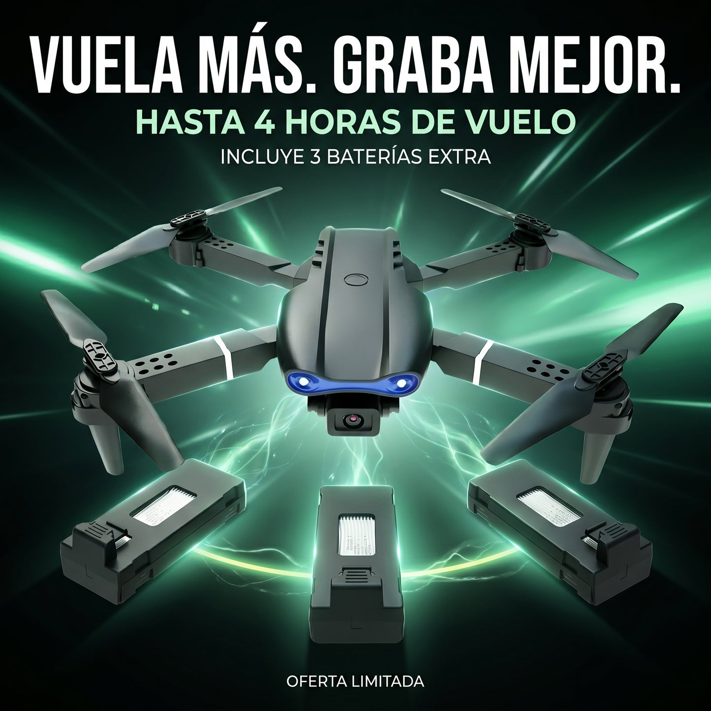 DRONE PROFESIONAL + 3 BATERIAS = 4 HORAS DE VUELO (VALORADO EN +100 €) Hoy liquidación
